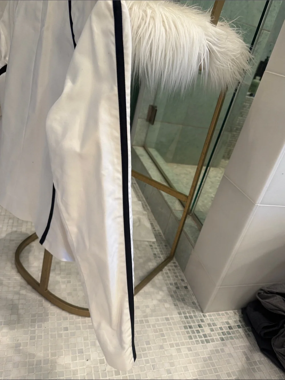 Michael Kors White Jacket with Black Contrast Piping